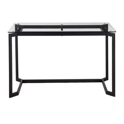 Modern office desk tempered glass top black metal frame HouseOfZazla writing desk on Tampa Home & Garden Store