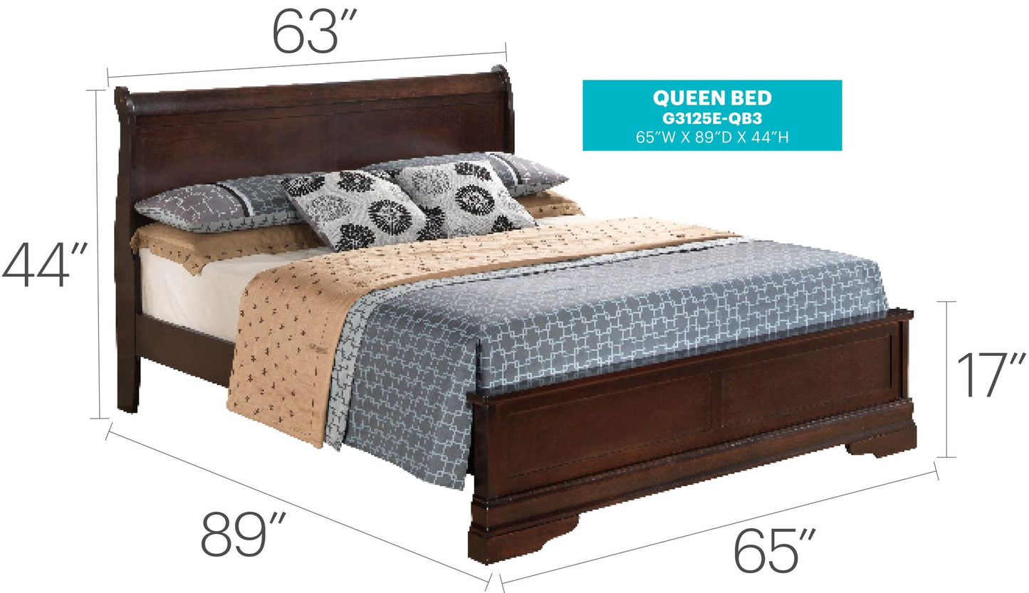 Premium Panel Sleigh Bed with Low Footboard