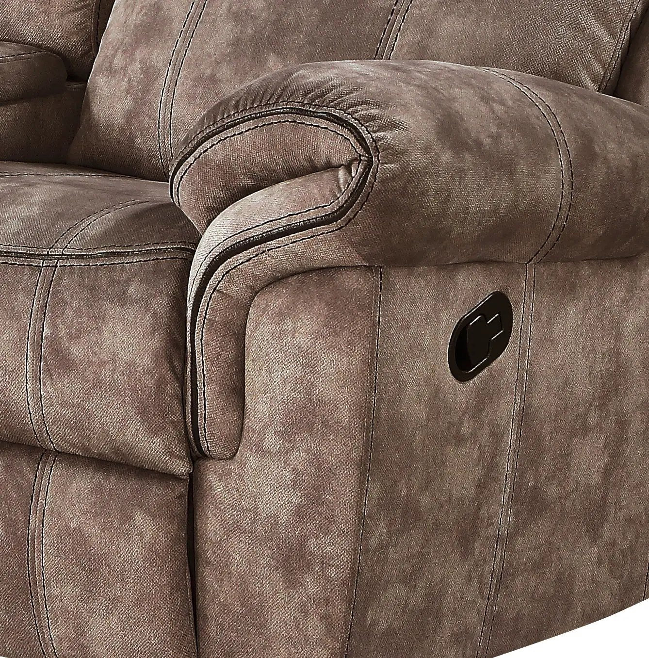 Zubaida Two Tone Recliner Loveseat with USB Port