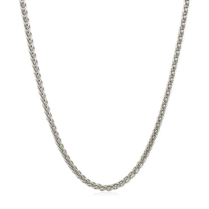 Necklace: 2.1mm 14k white gold round wheat chain by Bids.com on Tampa Home & Garden Store