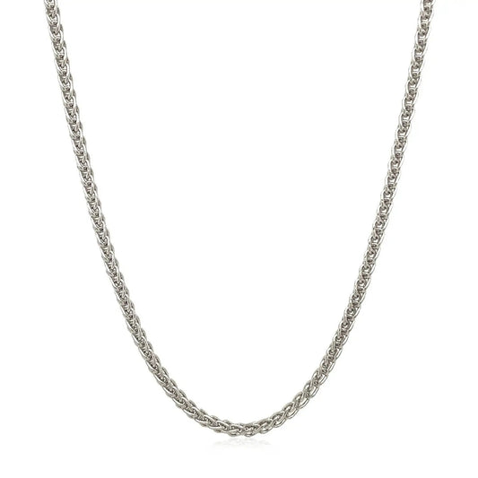 Necklace: 2.1mm 14k white gold round wheat chain by Bids.com on Tampa Home & Garden Store