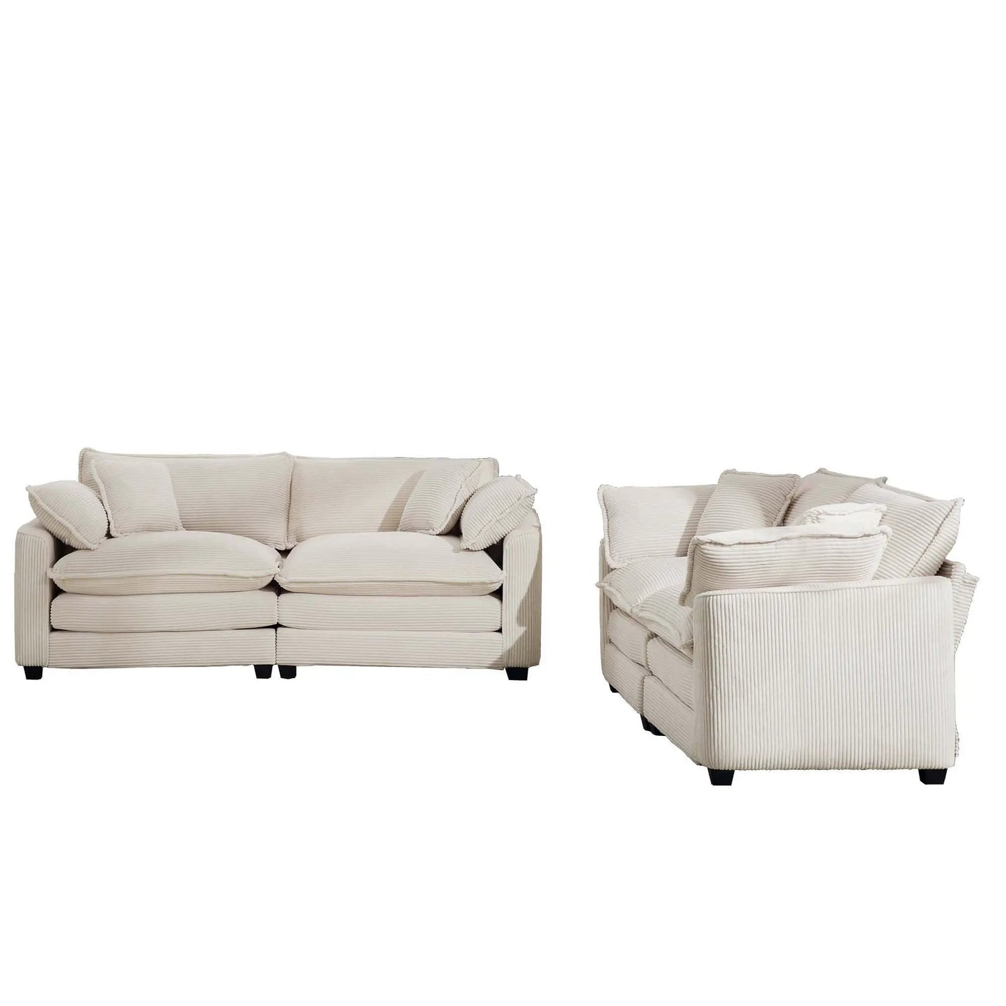 Elegant Sectional Sofa Set with Deep Seats