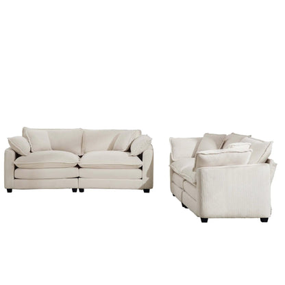 Elegant Sectional Sofa Set with Deep Seats