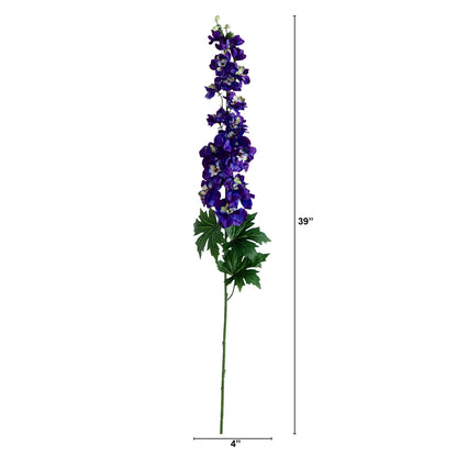39" Artificial Delphinium Flower Stems- Set of 3 - Tampa Home & Garden Store