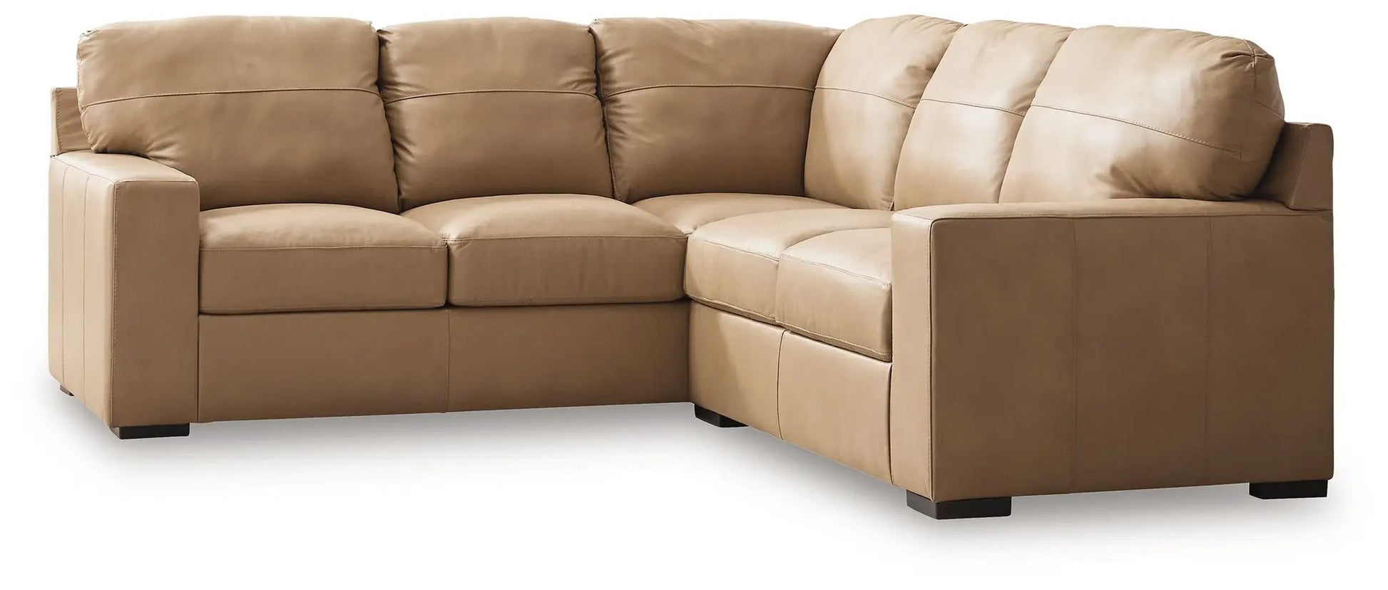 Bandon Sectional leather sofa, tan, stationary L-shaped by Unique Piece Furniture on Tampa Home & Garden Store