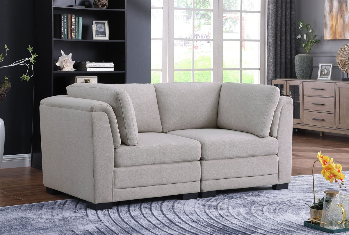 Kristin light gray stationary loveseat with removable cushions by HouseOfZazla on Tampa Home & Garden Store