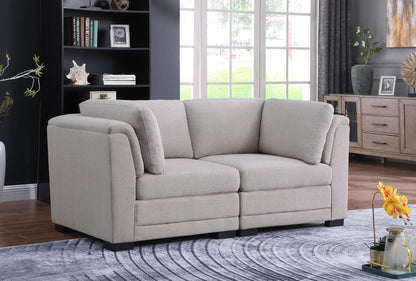 Kristin light gray stationary loveseat with removable cushions by HouseOfZazla on Tampa Home & Garden Store
