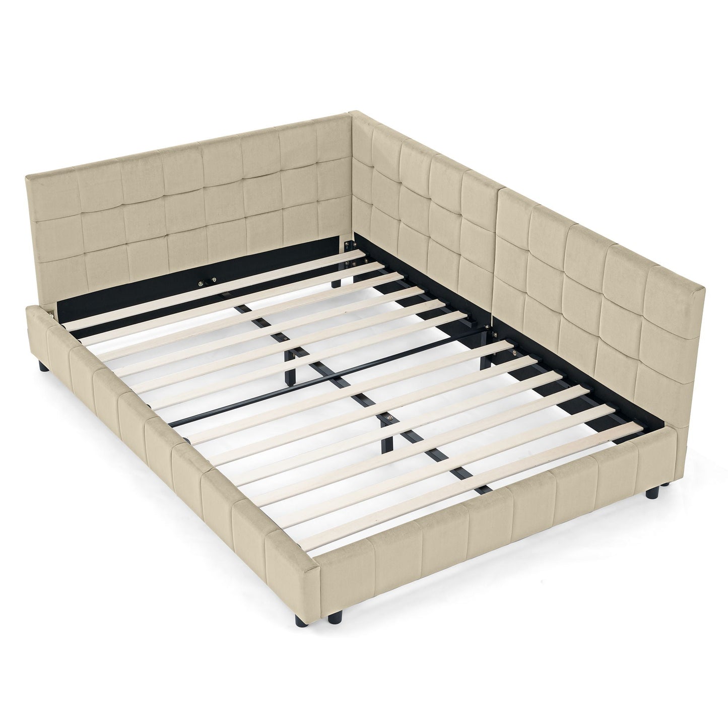 Mid-Century Upholstered Bed Frame and Backrest