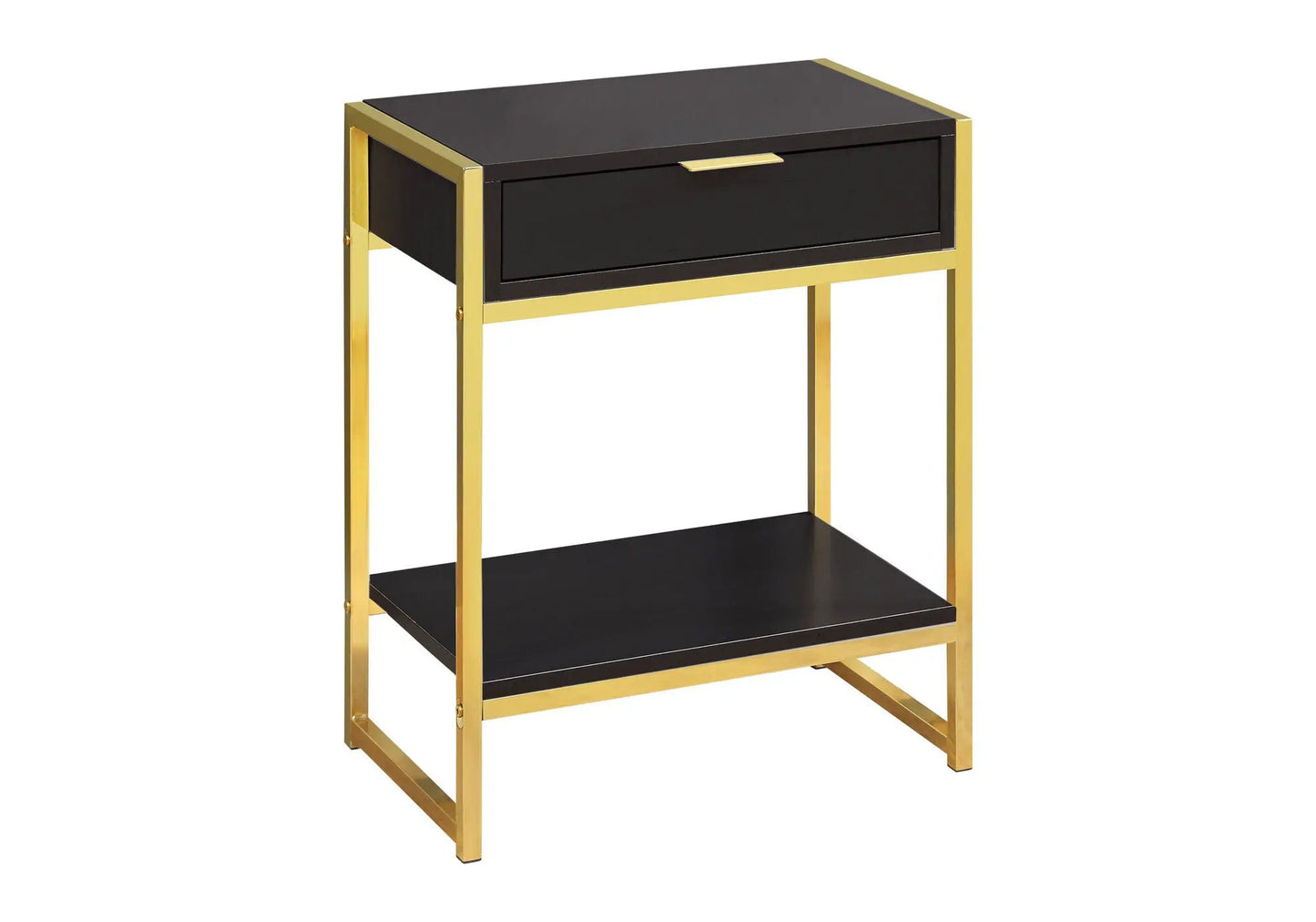 Accent Side Table with drawer, black top, gold frame, spacious tabletop Unique Piece Furniture on Tampa Home & Garden Store
