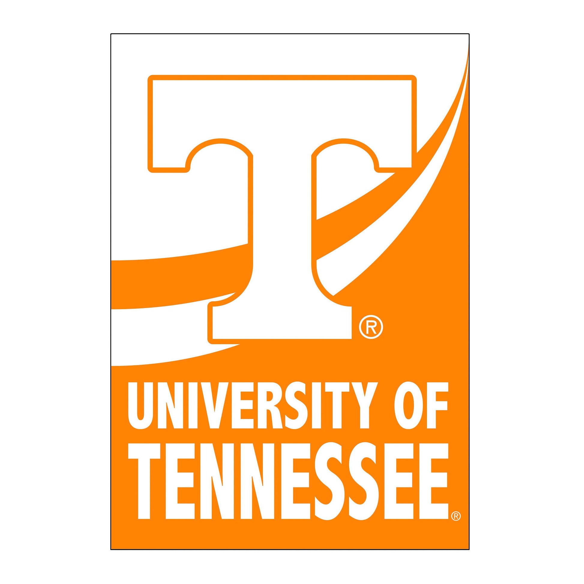 Burlap flag University of Tennessee graphic in orange and white by Evergreen Enterprises on Tampa Home & Garden Store