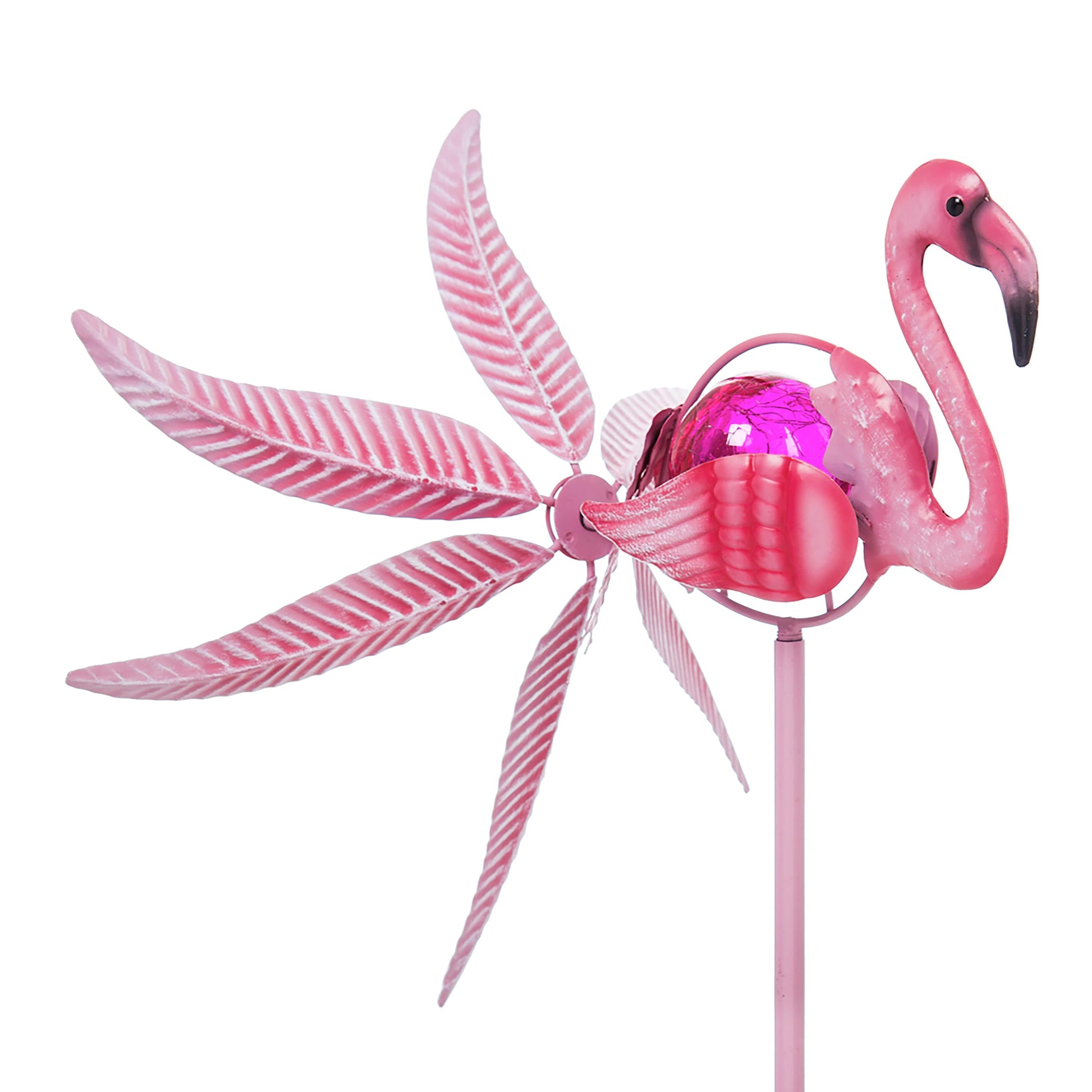 36H Solar Flamingo Staked Wind Spinner pink flamingo wind wheel Evergreen Enterprises on Tampa Home & Garden Store