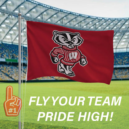 University of Wisconsin–Madison flag 3x5, single-sided sublimated flag with two grommets on Tampa Home & Garden Store