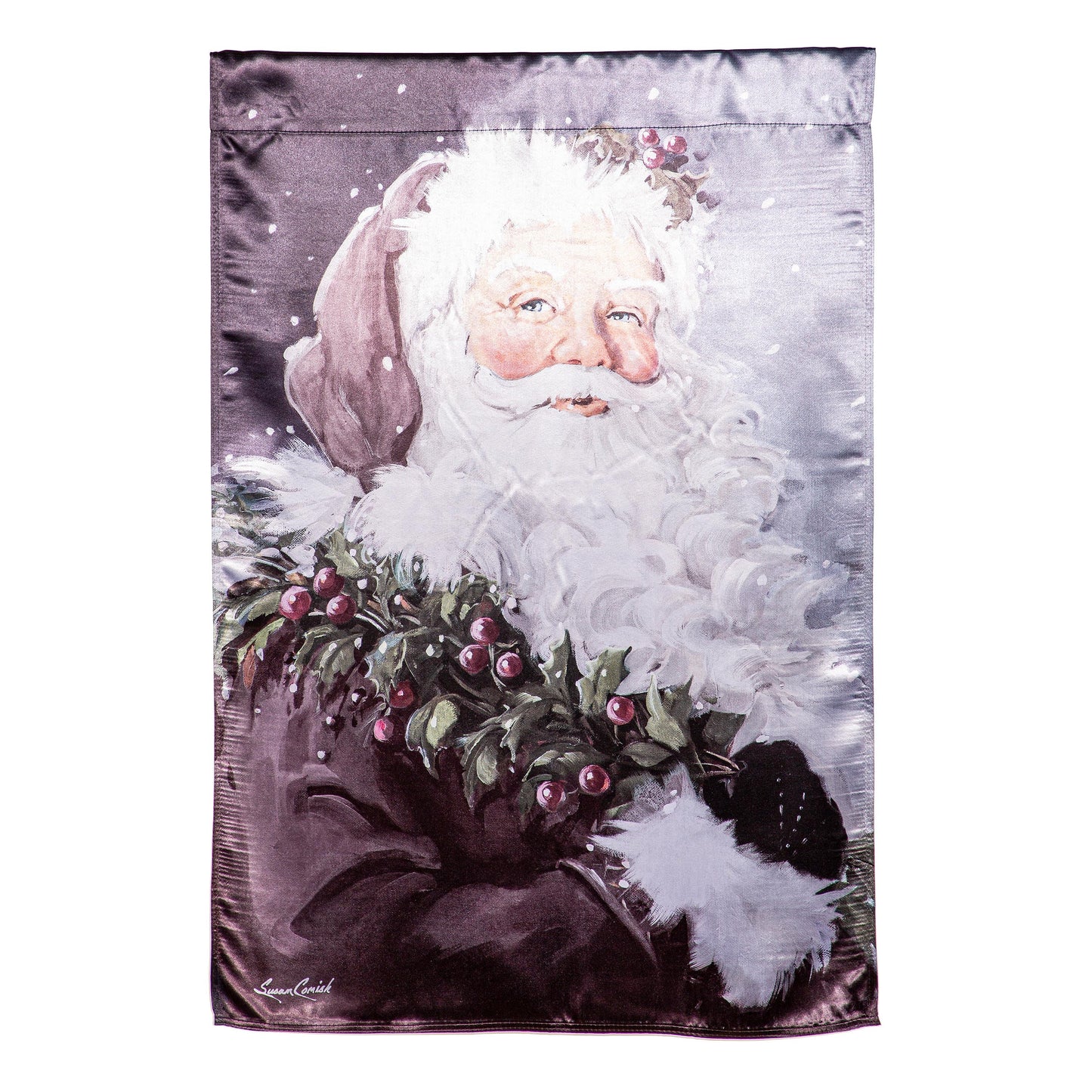 Santa in the Winter Lustre House Flag by Evergreen Enterprises - Wholesale Collective on Tampa Home & Garden Store