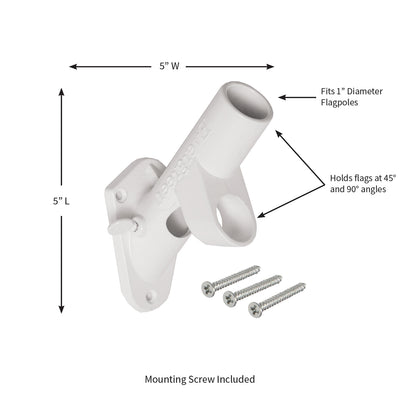 2-Position Aluminum House Flag Bracket, White Finish by Evergreen Enterprises on Tampa Home & Garden Store