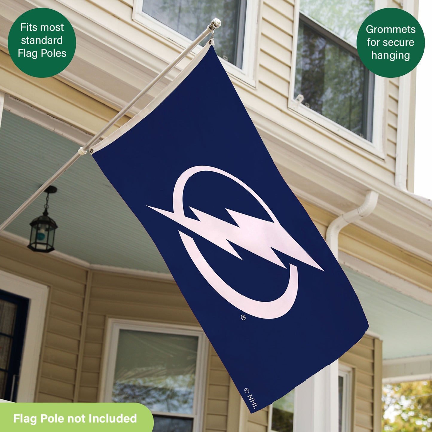 Tampa Bay Lightning blue flag 3x5, single sided with two grommets by Evergreen Enterprises on Tampa Home & Garden Store