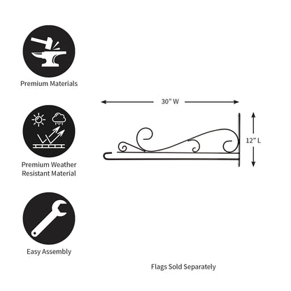 Swirl Wall-Mount House Flag Hanger Evergreen Enterprises weatherproof metal easy assembly on Tampa Home & Garden Store
