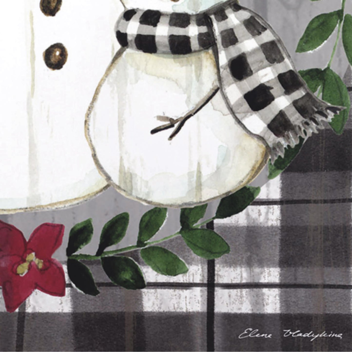 Country Snowmen Moire Garden Flag with black gingham scarf by Evergreen Enterprises on Tampa Home & Garden Store