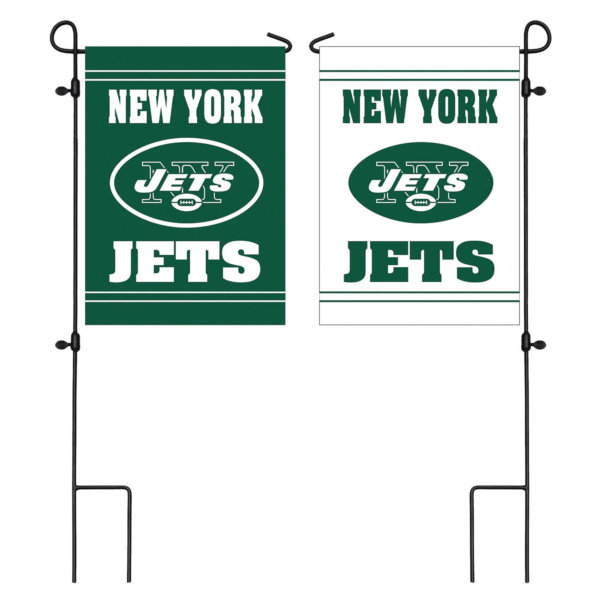 Embossed suede flag set (2) GDN size New York Jets - green white flags by Evergreen on Tampa Home & Garden Store