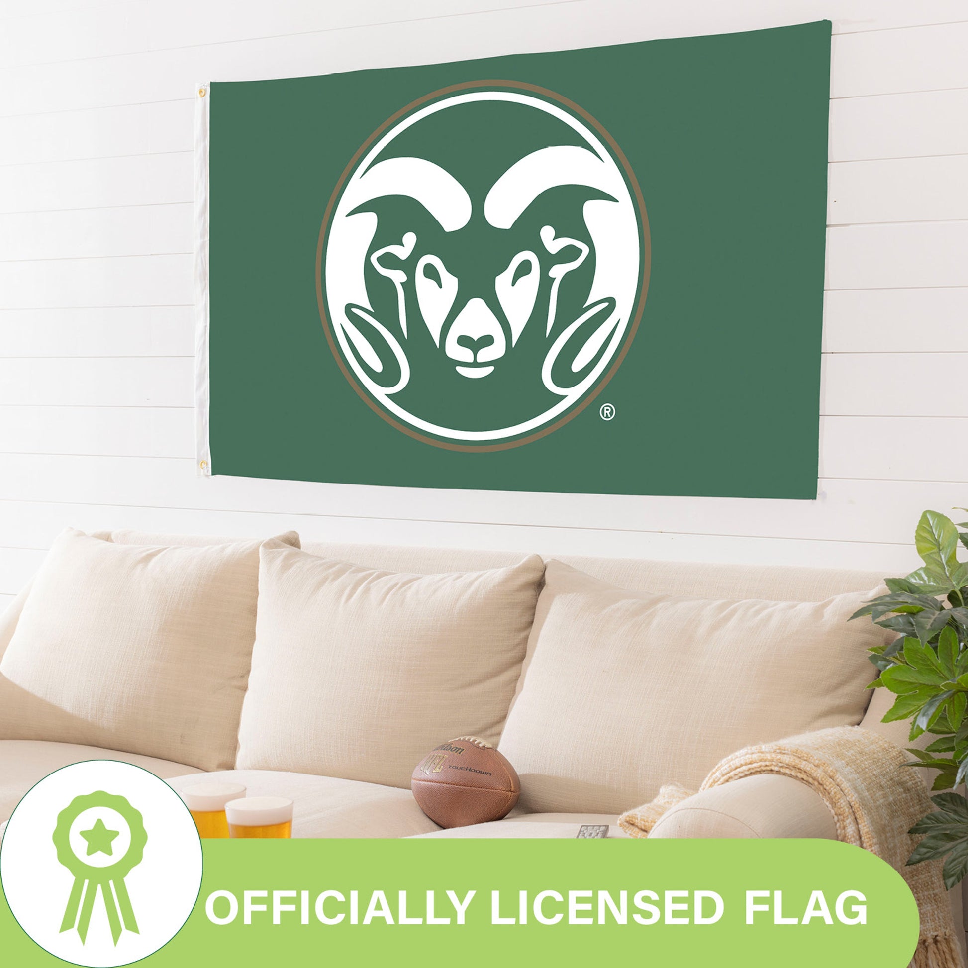 Colorado State single-sided flag with 2 grommets, 3x5 sublimated flag on Tampa Home & Garden Store