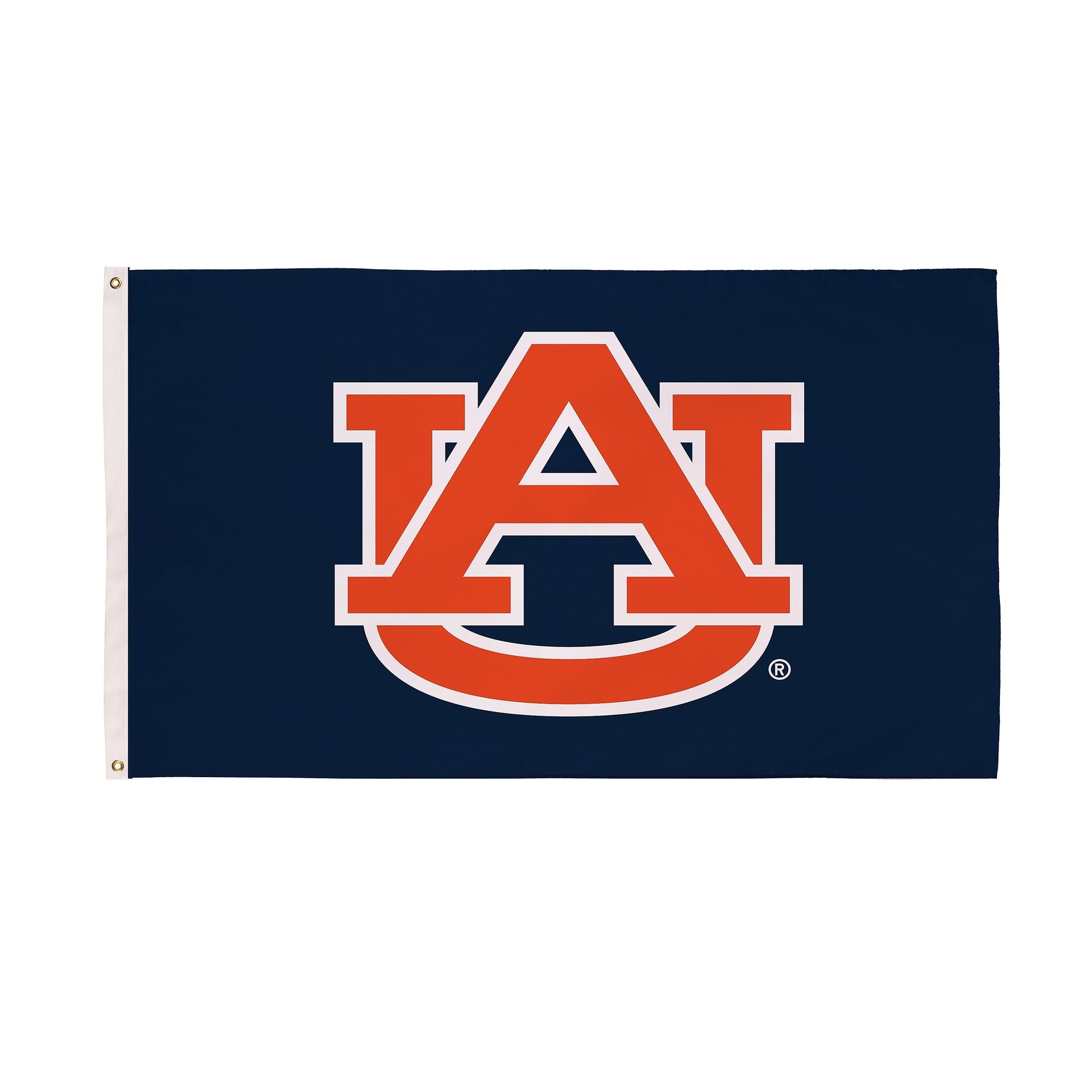 Auburn University flag 3x5, navy with orange AU logo, 2 grommets, Evergreen Enterprises on Tampa Home & Garden Store