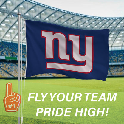 New York Giants blue 3x5 single-sided flag by Evergreen Enterprises NYG letters 2 grommets sublimated on Tampa Home & Garden Store