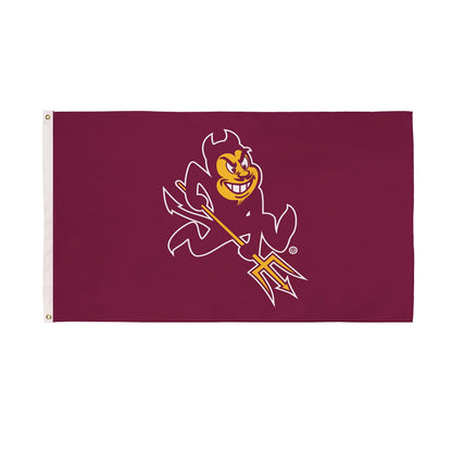 ASU flag maroon single-sided sublimated with two grommets and white header on Tampa Home & Garden Store