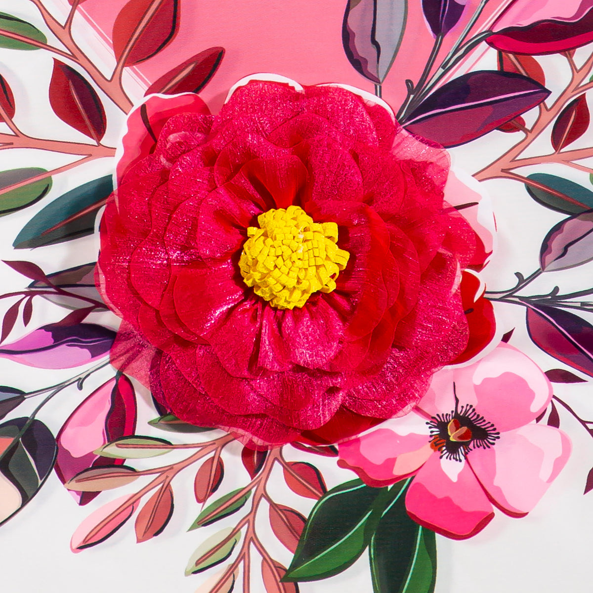 Valentine's Day Heart Floral Applique House Flag by Evergreen Enterprises with a pink flower on Tampa Home & Garden Store