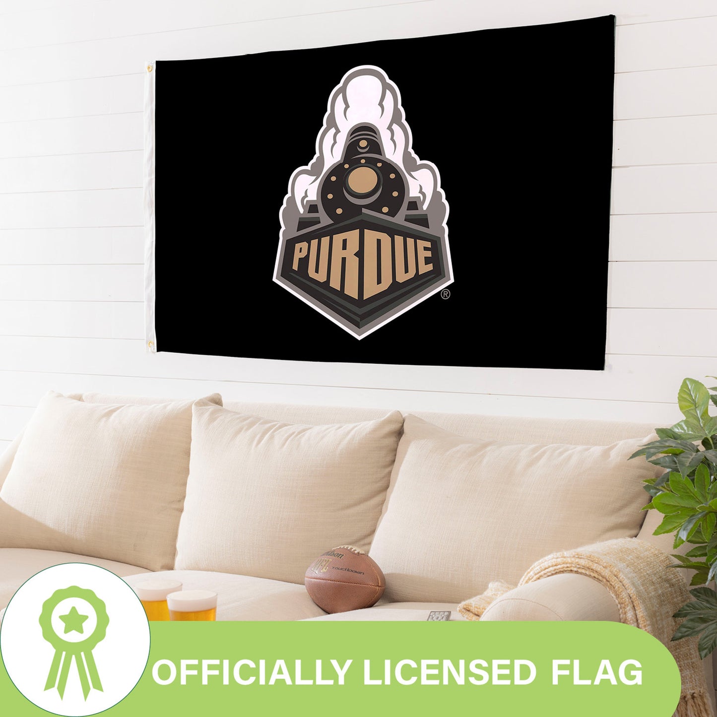 Purdue University 3x5 single-sided flag with 2 grommets, sublimated by Evergreen Enterprises - Wholesale Collective on Tampa Home & Garden Store