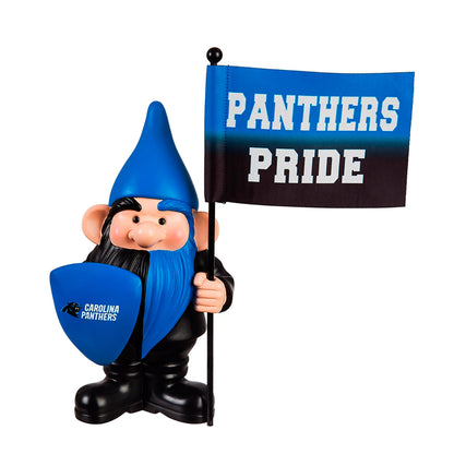 Carolina Panthers Flag Holder Gnome garden statue in blue with flag Evergreen Enterprises on Tampa Home & Garden Store