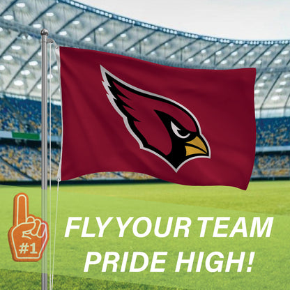 Arizona Cardinals maroon single-sided flag 3x5 with logo and two grommets on Tampa Home & Garden Store