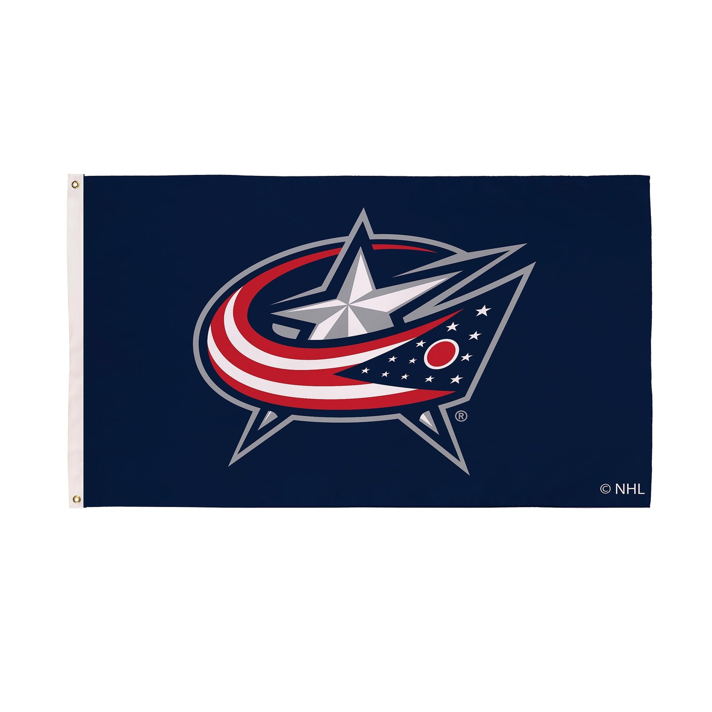 Columbus Blue Jackets 3x5 navy sublimated flag with 2 grommets NHL watermark on Tampa Home & Garden Store