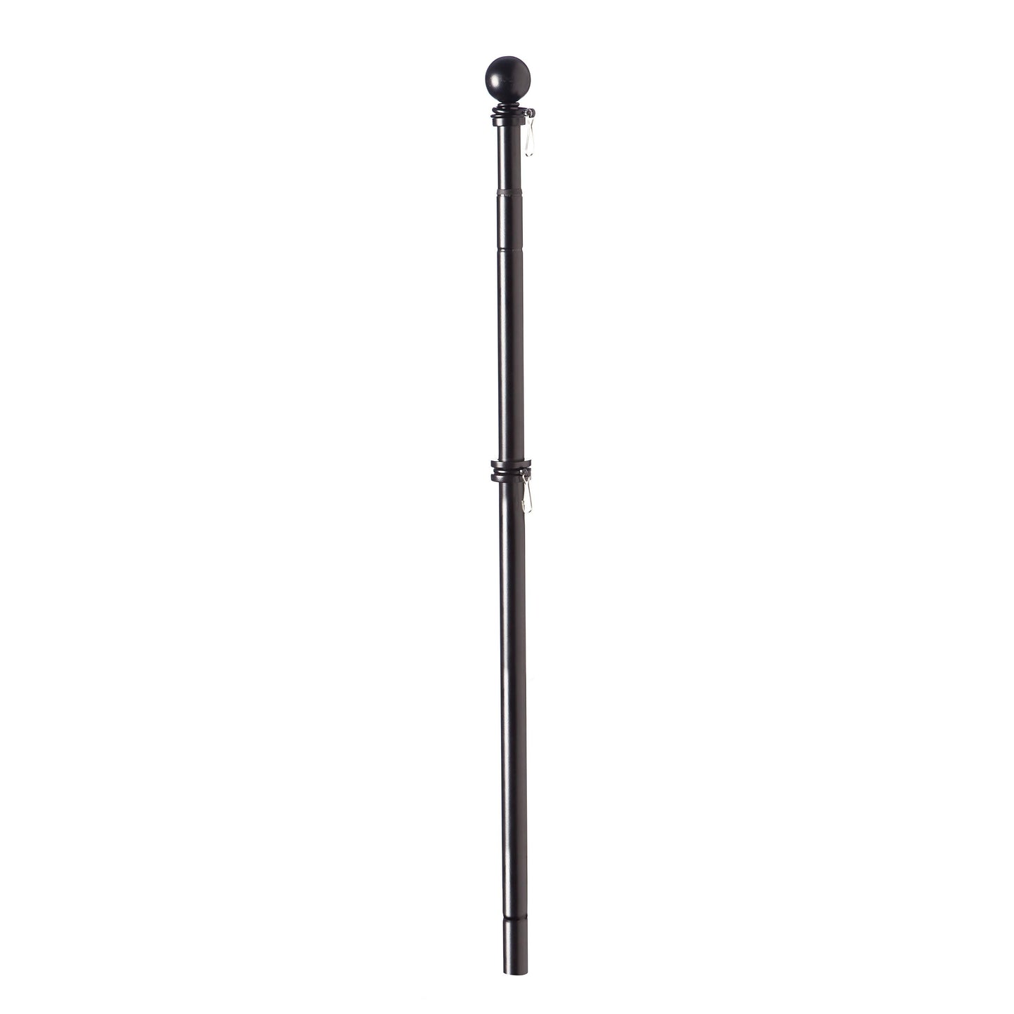 Extendable Metal House Flag Pole with black finish and ball top, telescoping sections on Tampa Home & Garden Store