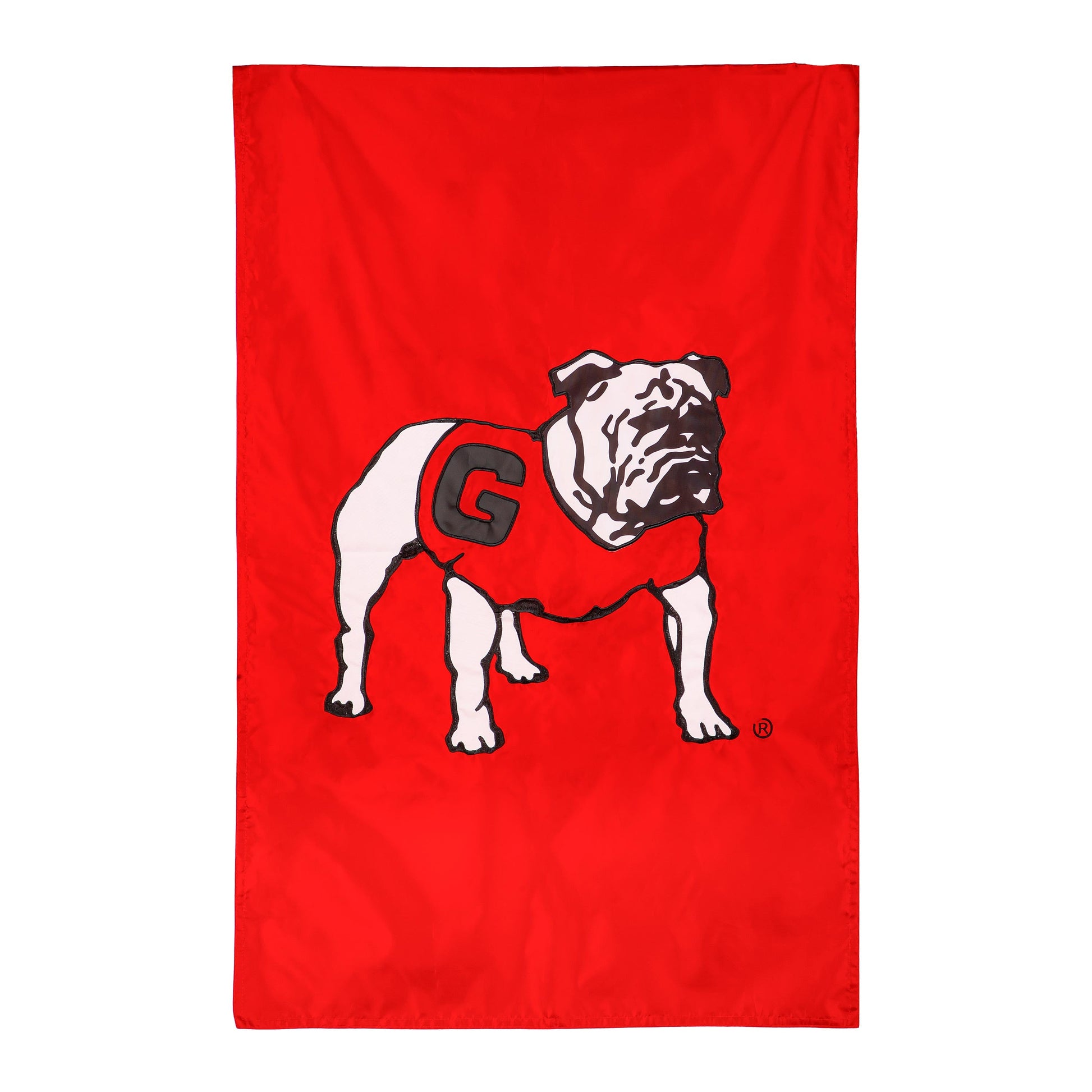 Applique flag red with University of Georgia alternate bulldog logo by Evergreen Enterprises on Tampa Home & Garden Store