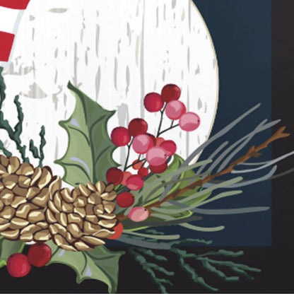 Holly Snowman Burlap Garden Flag by Evergreen Enterprises featuring holly, berries, pinecones on Tampa Home & Garden Store
