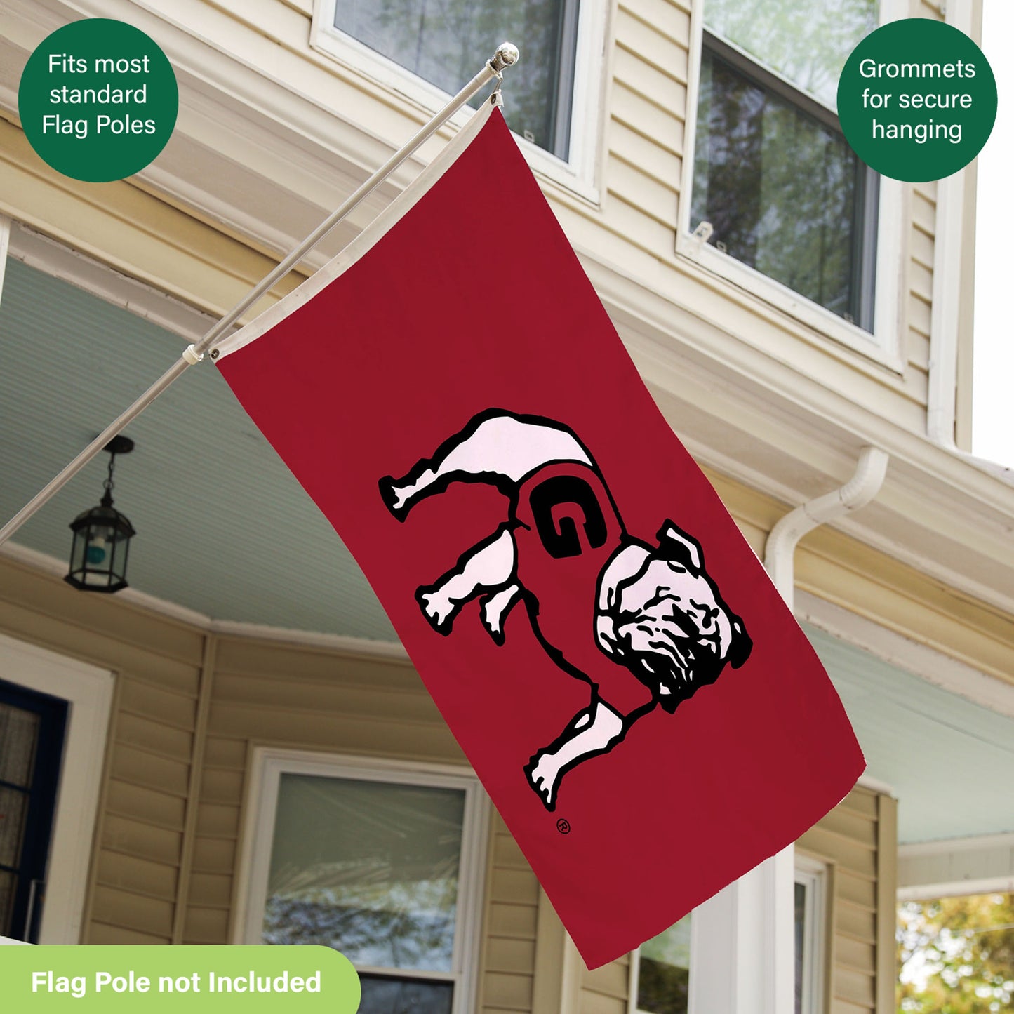 University of Georgia 3x5 red flag with 2 grommets Evergreen Enterprises on Tampa Home & Garden Store