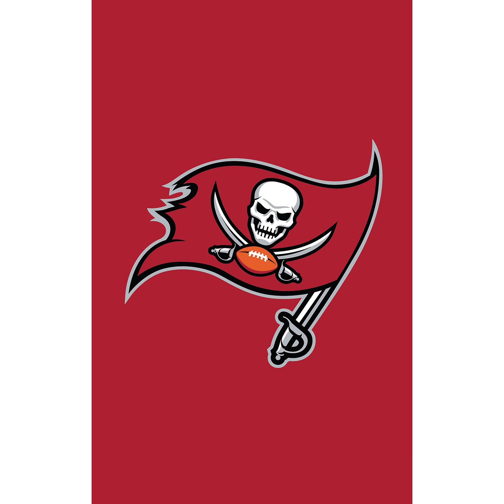 Applique flag Tampa Bay Buccaneers red field with skull and dagger logo on Tampa Home & Garden Store