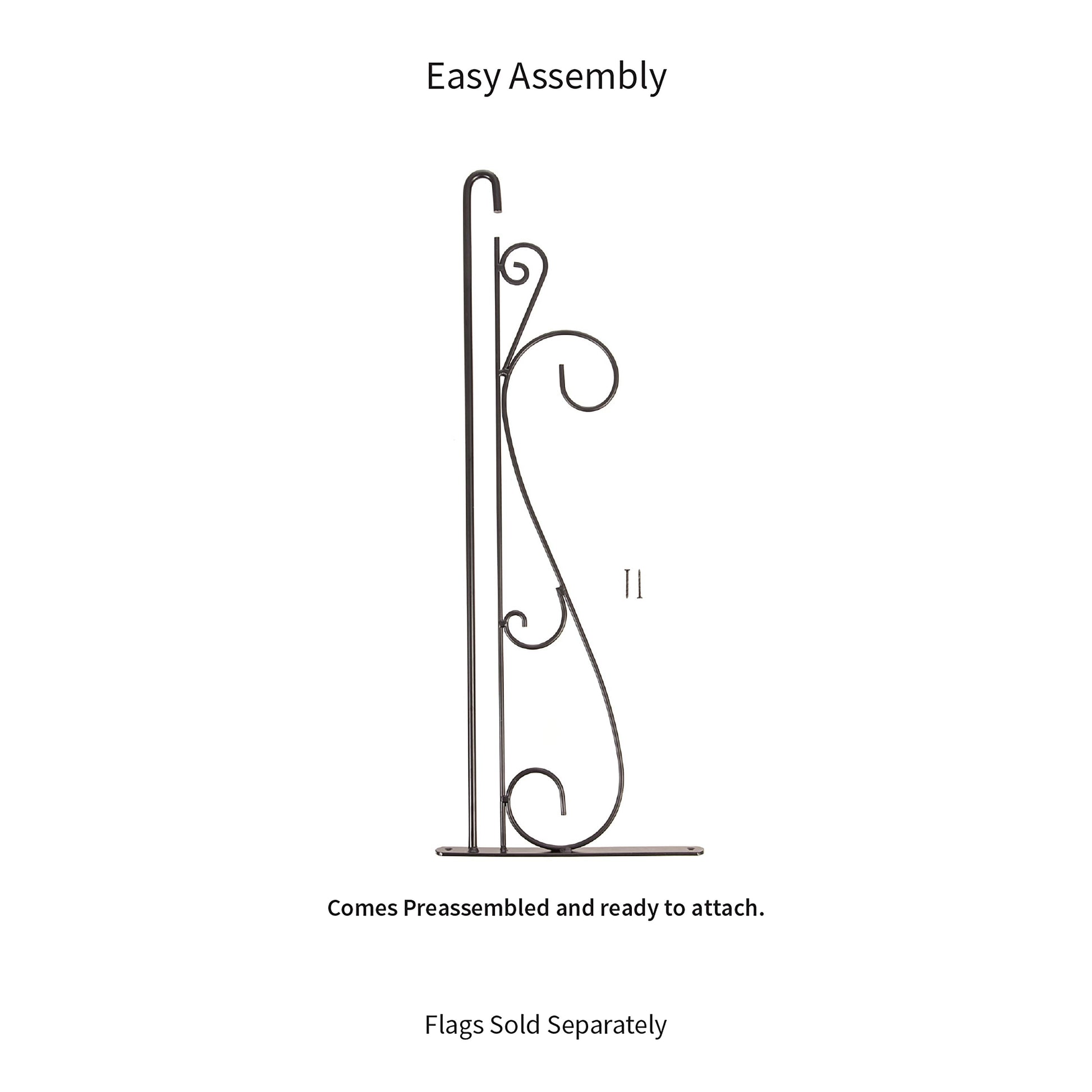 Swirl Wall-Mount Flag Hanger decorative metal flag pole hardware Evergreen Enterprises on Tampa Home & Garden Store
