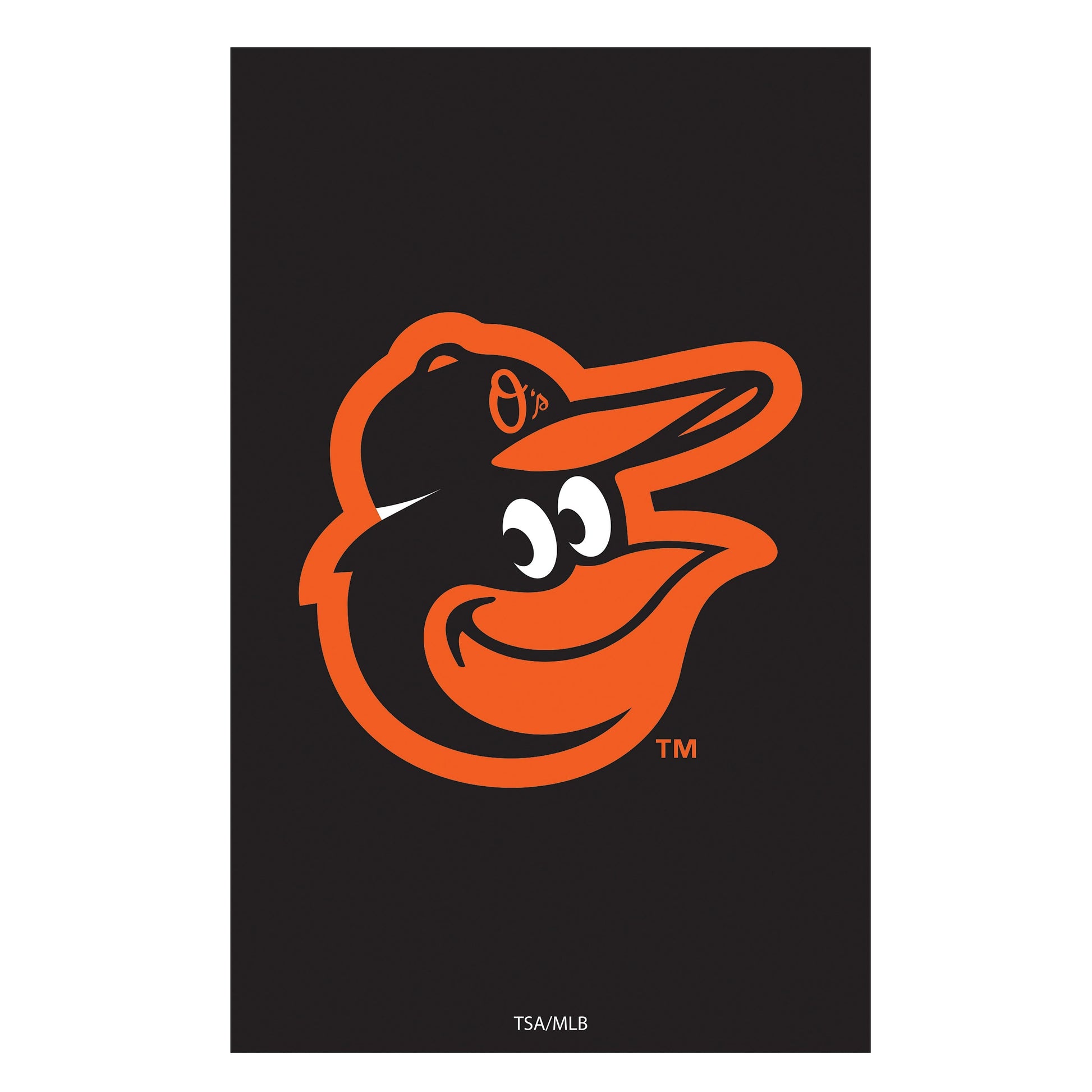 Baltimore Orioles Appliqué House Flag with orange mascot beak on a black field on Tampa Home & Garden Store