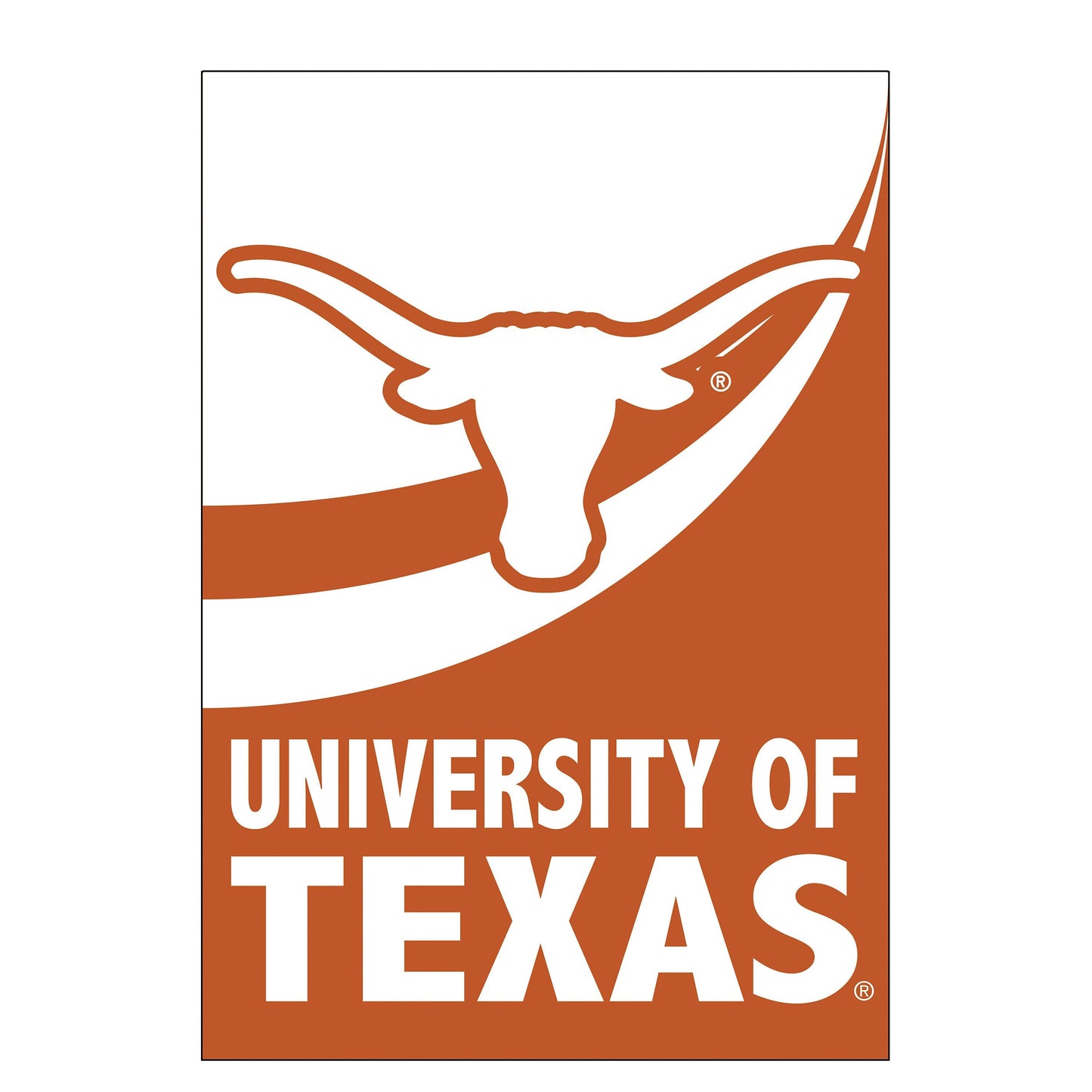 Burlap flag University of Texas Longhorns logo in orange with TEXAS text on orange field on Tampa Home & Garden Store