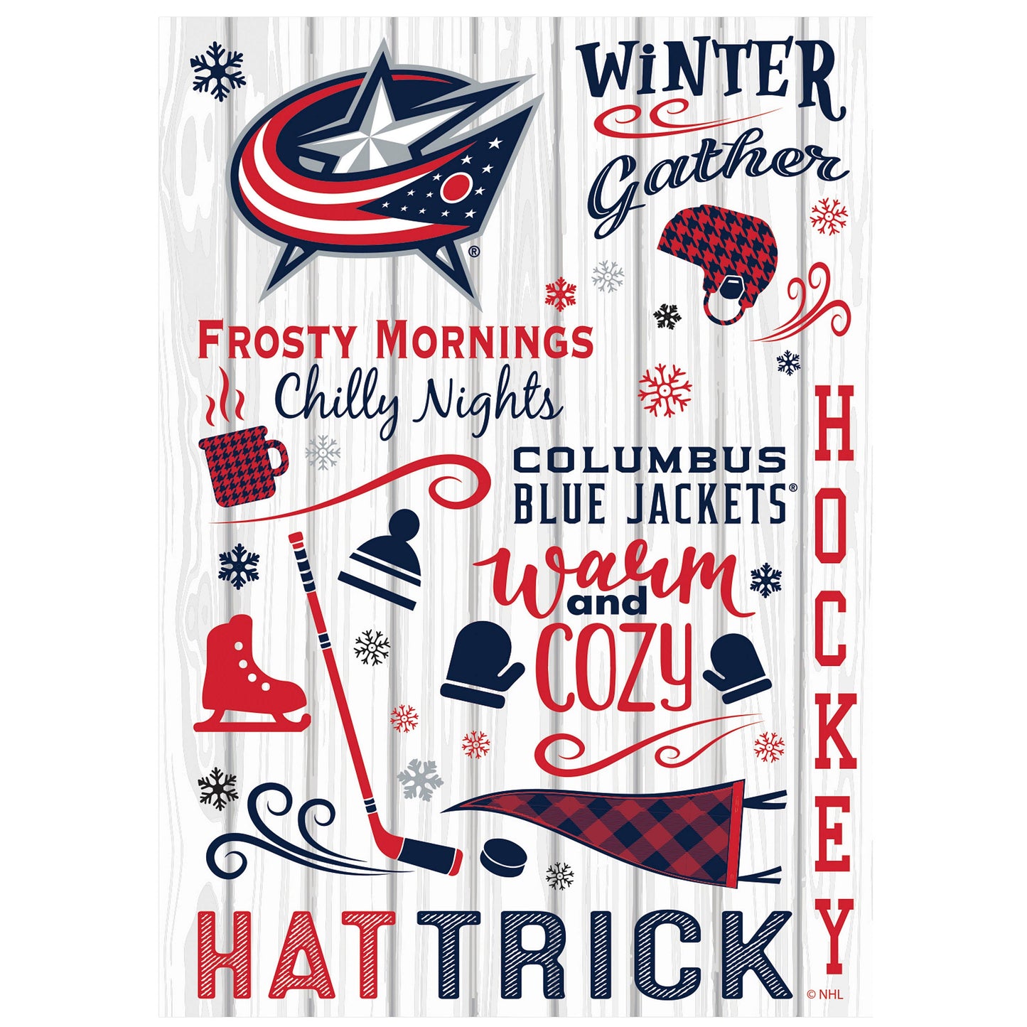 Moire Flag Columbus Blue Jackets Fall Seasonal design by Evergreen Enterprises on Tampa Home & Garden Store
