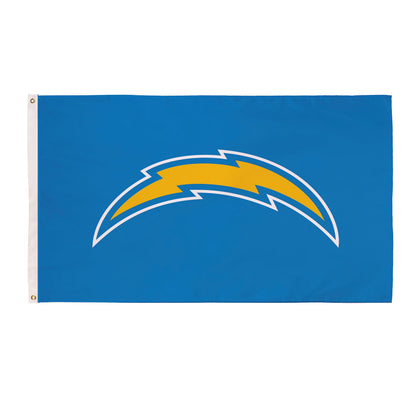 Los Angeles Chargers flag 3x5 with 2 grommets by Evergreen on blue field single-sided on Tampa Home & Garden Store