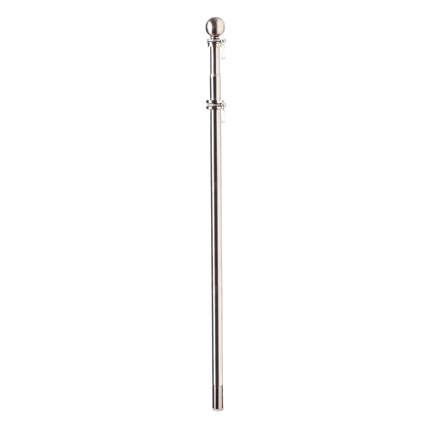 Extendable metal flag pole, chrome finish with ball finial Evergreen Enterprises flag poles on Tampa Home & Garden Store