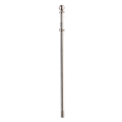 Extendable metal flag pole, chrome finish with ball finial Evergreen Enterprises flag poles on Tampa Home & Garden Store