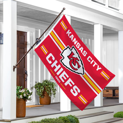 Kansas City Chiefs estate flag 3x5, red, single-sided with 2 grommets on Tampa Home & Garden Store