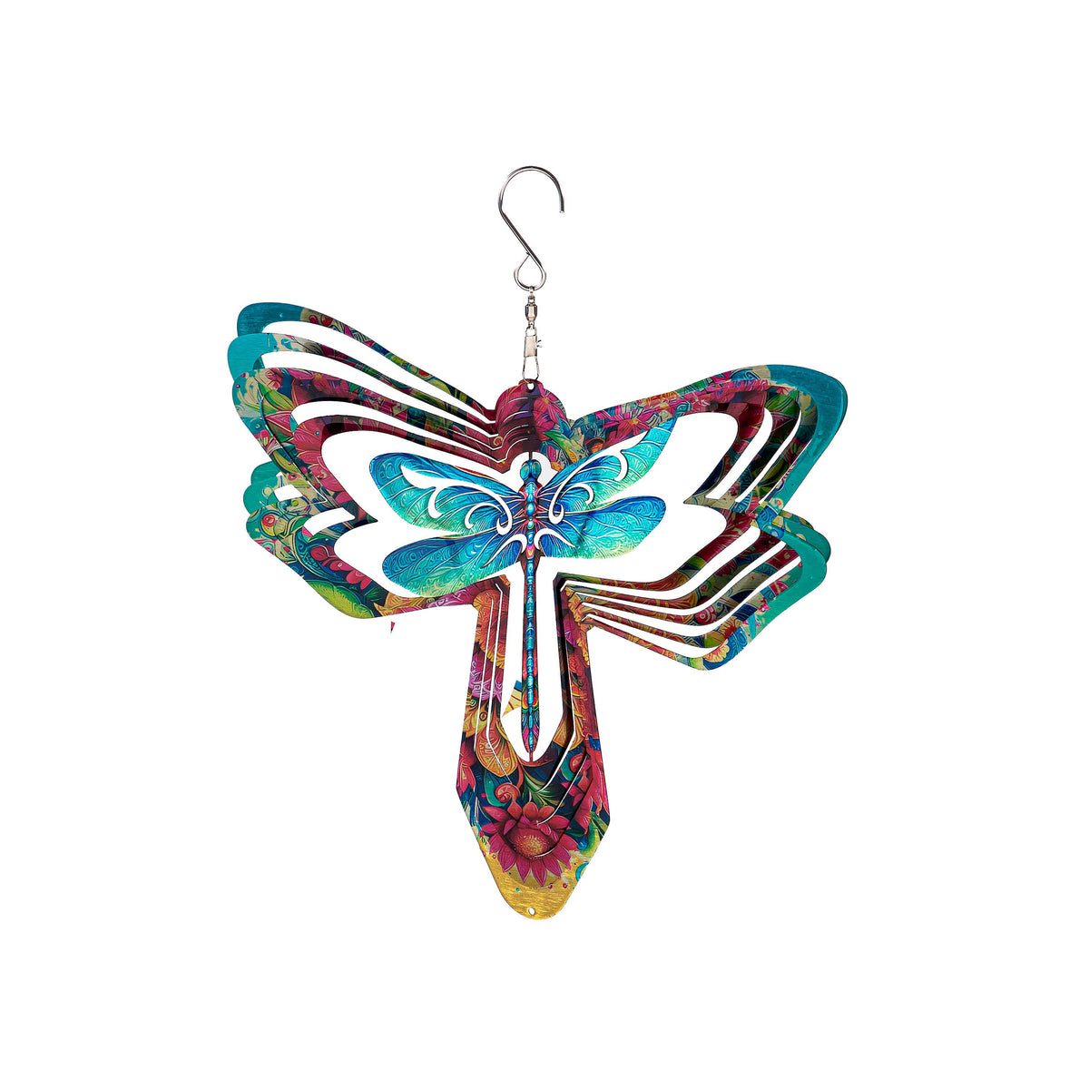 Illusion Spinner Edge Program wind spinner with colorful butterfly-wing blades in layered design on Tampa Home & Garden Store