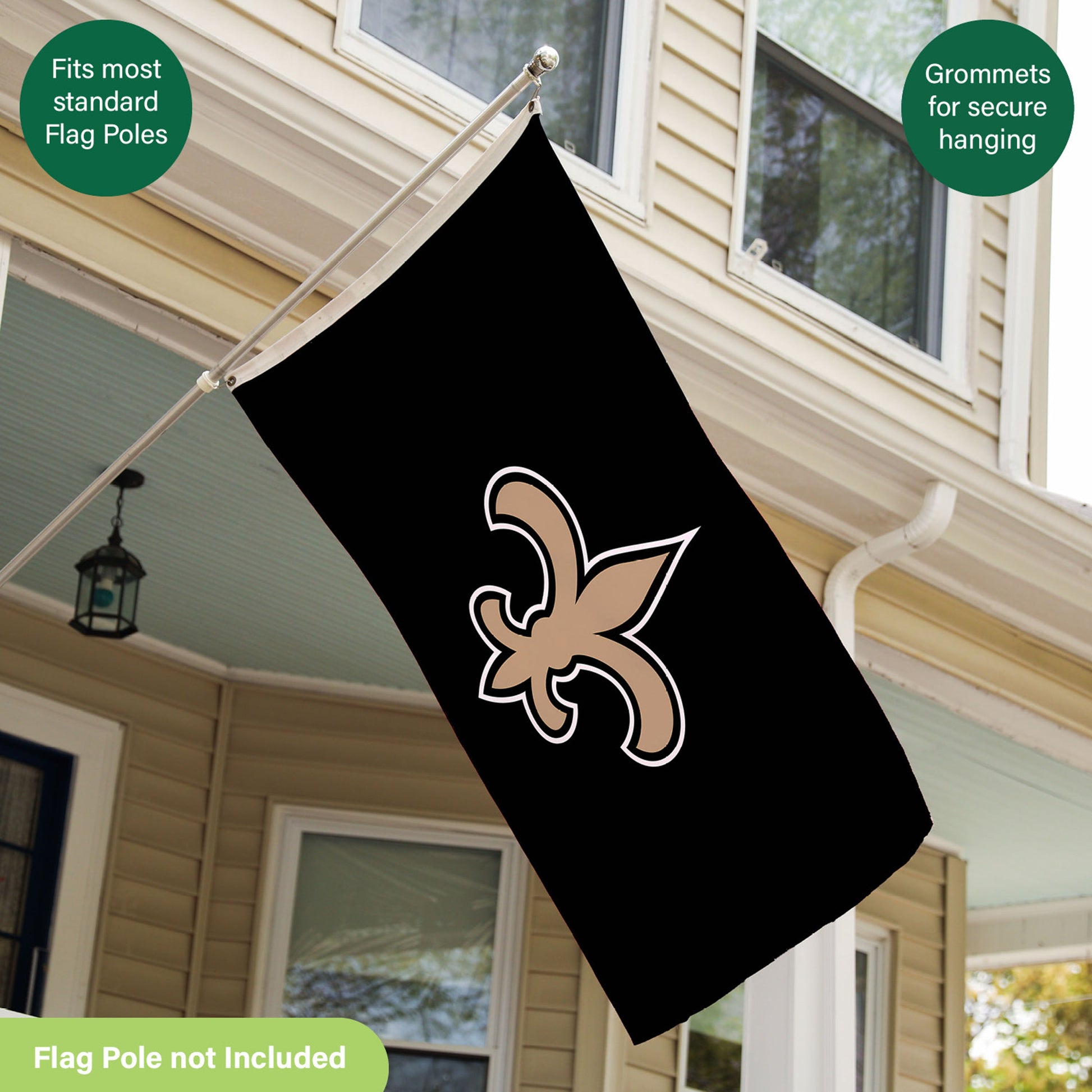 New Orleans Saints black single-sided estate flag 3x5 with 2 grommets Evergreen Enterprises on Tampa Home & Garden Store