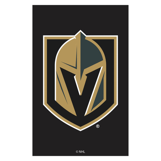 Vegas Golden Knights applique garden flag with teal shield on black by Evergreen Enterprises on Tampa Home & Garden Store