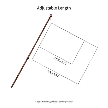 Extendable copper-finish metal flag pole with ball finial and rings Evergreen Enterprises on Tampa Home & Garden Store