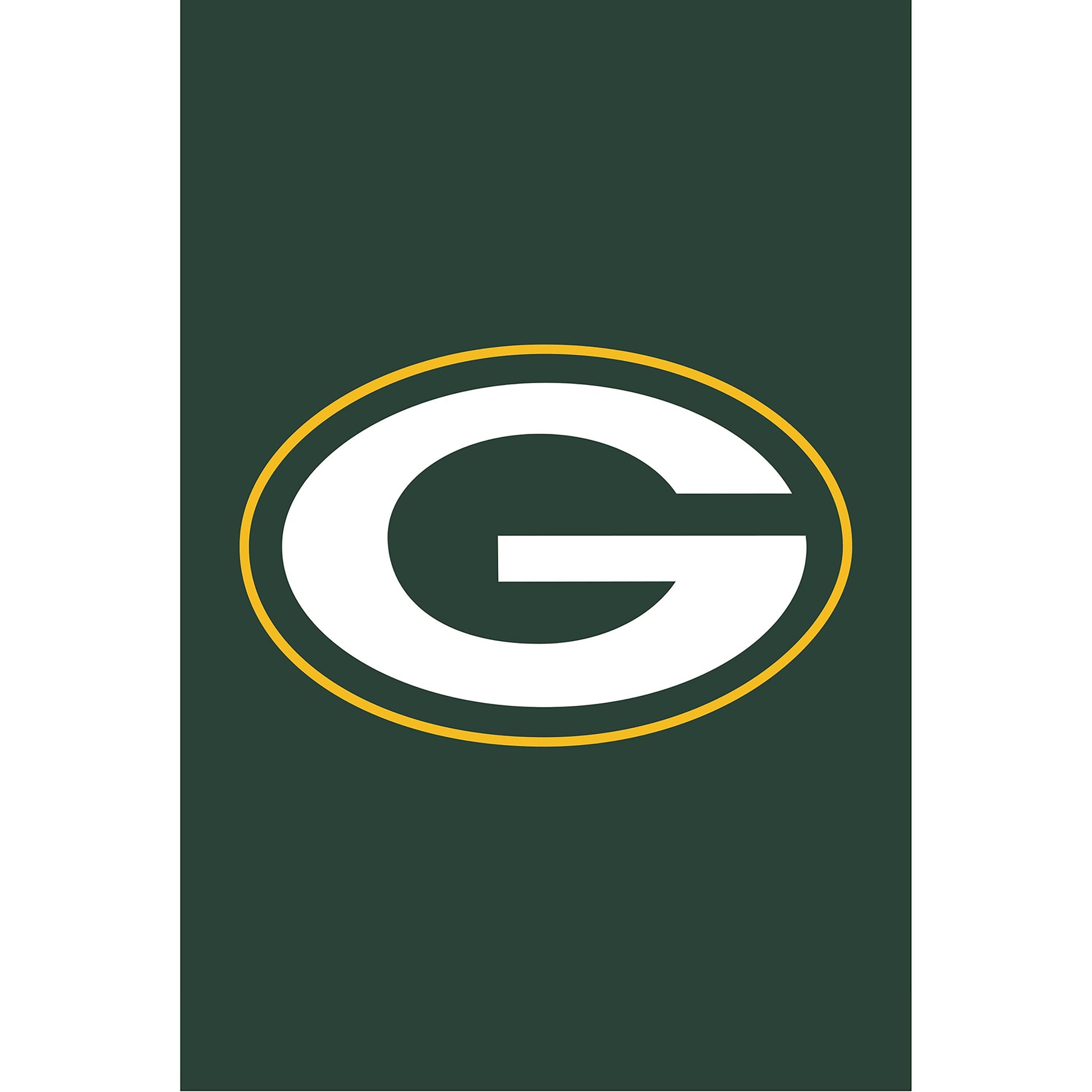 Green Bay Packers applique flag with large white G inside a gold ring on dark green field on Tampa Home & Garden Store