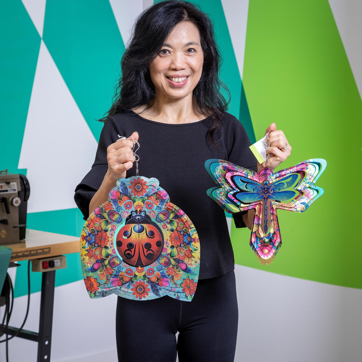 Illusion Spinner Edge Program wind spinners with butterfly motifs by Evergreen Enterprises on Tampa Home & Garden Store